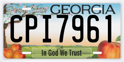GA license plate CPI7961