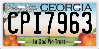 GA license plate CPI7963