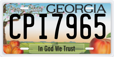 GA license plate CPI7965