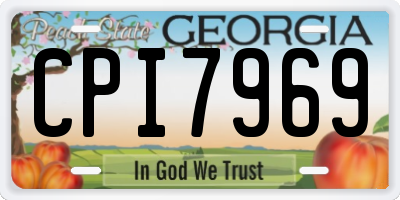 GA license plate CPI7969