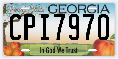 GA license plate CPI7970
