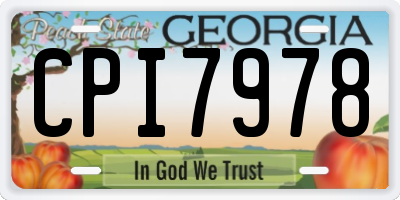 GA license plate CPI7978