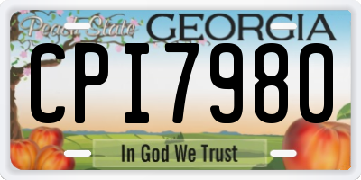 GA license plate CPI7980