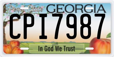 GA license plate CPI7987