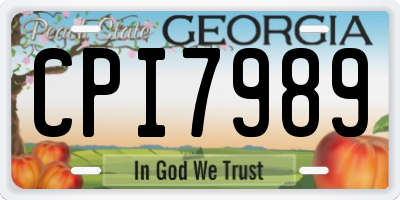 GA license plate CPI7989