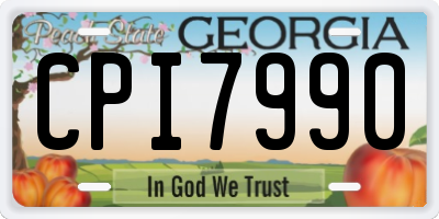 GA license plate CPI7990