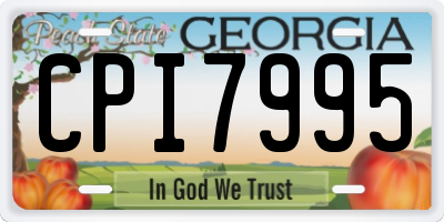 GA license plate CPI7995