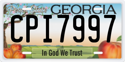 GA license plate CPI7997
