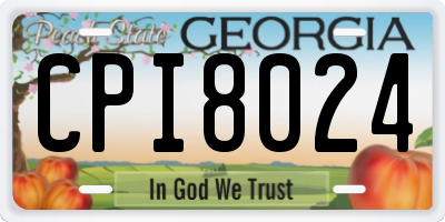 GA license plate CPI8024