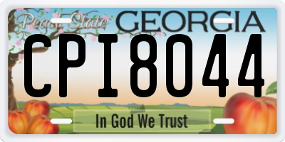 GA license plate CPI8044