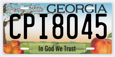 GA license plate CPI8045