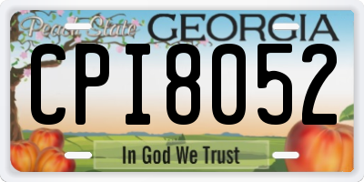 GA license plate CPI8052