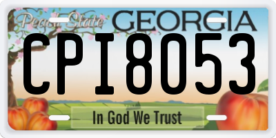GA license plate CPI8053