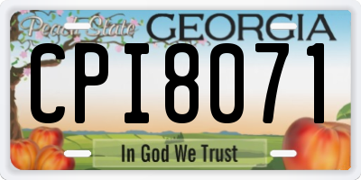 GA license plate CPI8071