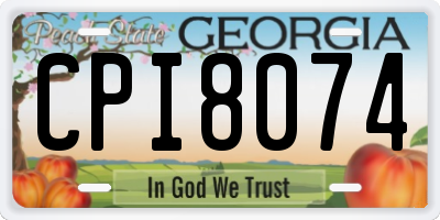 GA license plate CPI8074