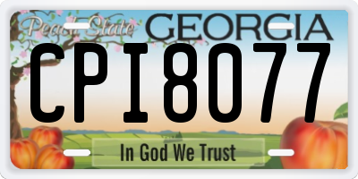 GA license plate CPI8077