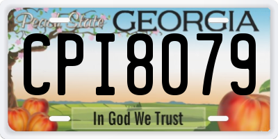 GA license plate CPI8079