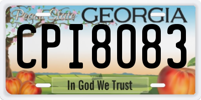 GA license plate CPI8083