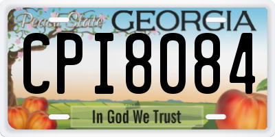 GA license plate CPI8084
