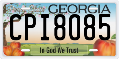 GA license plate CPI8085