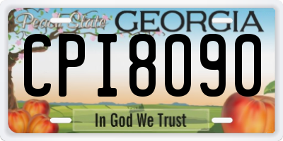 GA license plate CPI8090