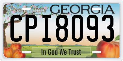 GA license plate CPI8093