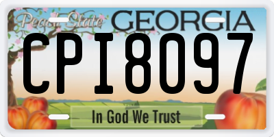 GA license plate CPI8097