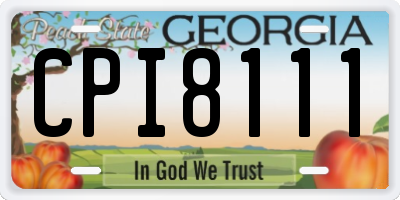 GA license plate CPI8111