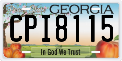 GA license plate CPI8115
