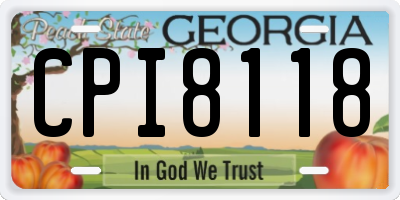 GA license plate CPI8118