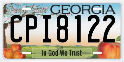 GA license plate CPI8122