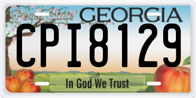 GA license plate CPI8129
