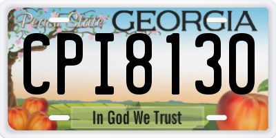 GA license plate CPI8130