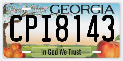 GA license plate CPI8143