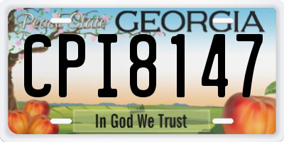 GA license plate CPI8147