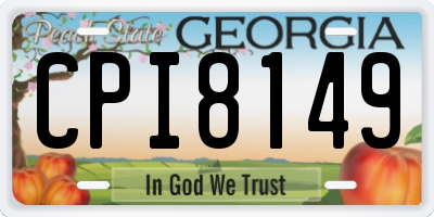 GA license plate CPI8149
