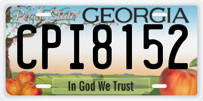 GA license plate CPI8152
