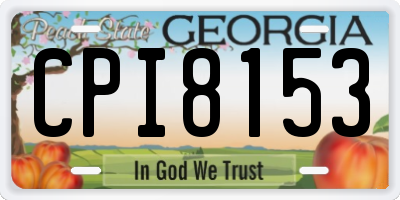 GA license plate CPI8153
