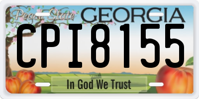 GA license plate CPI8155