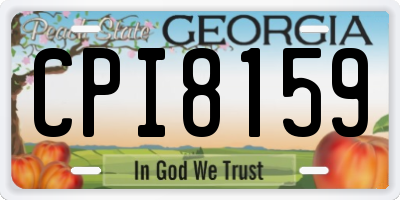 GA license plate CPI8159