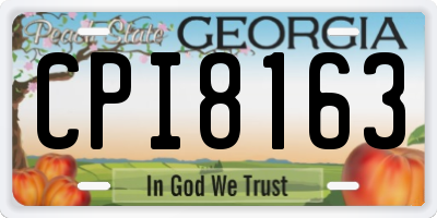 GA license plate CPI8163