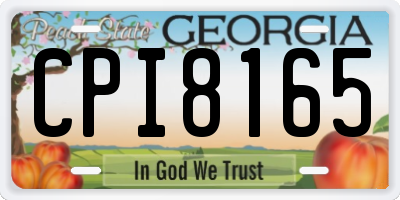 GA license plate CPI8165