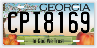 GA license plate CPI8169