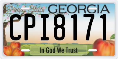 GA license plate CPI8171