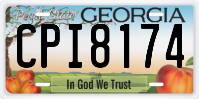 GA license plate CPI8174