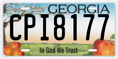 GA license plate CPI8177