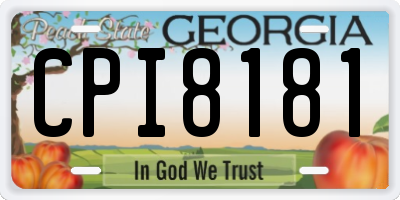 GA license plate CPI8181