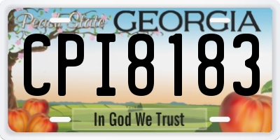 GA license plate CPI8183