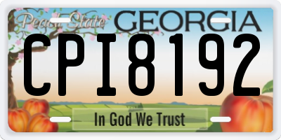GA license plate CPI8192