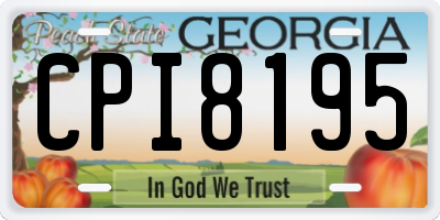 GA license plate CPI8195